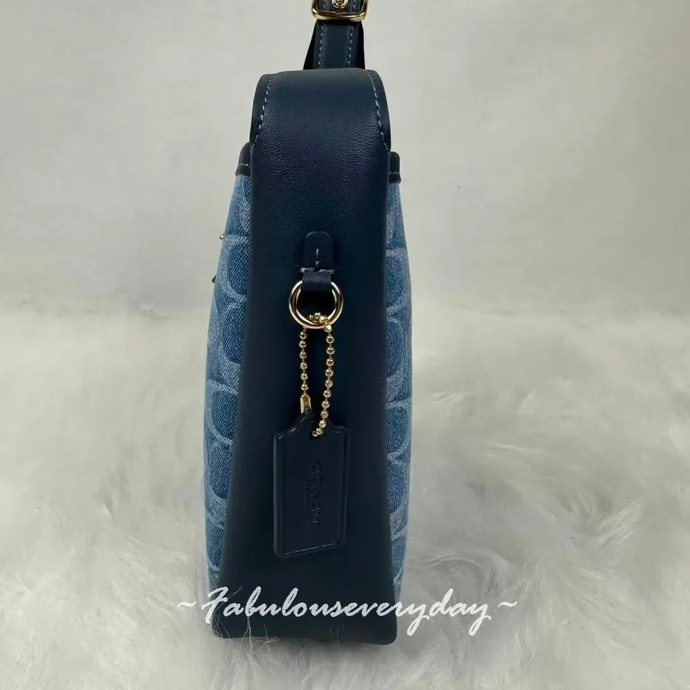 Coach Hadley Mini Crossbody Bag In Signature Denim/Gold/Indigo CCZ44 NWT